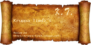 Kruppa Timót névjegykártya